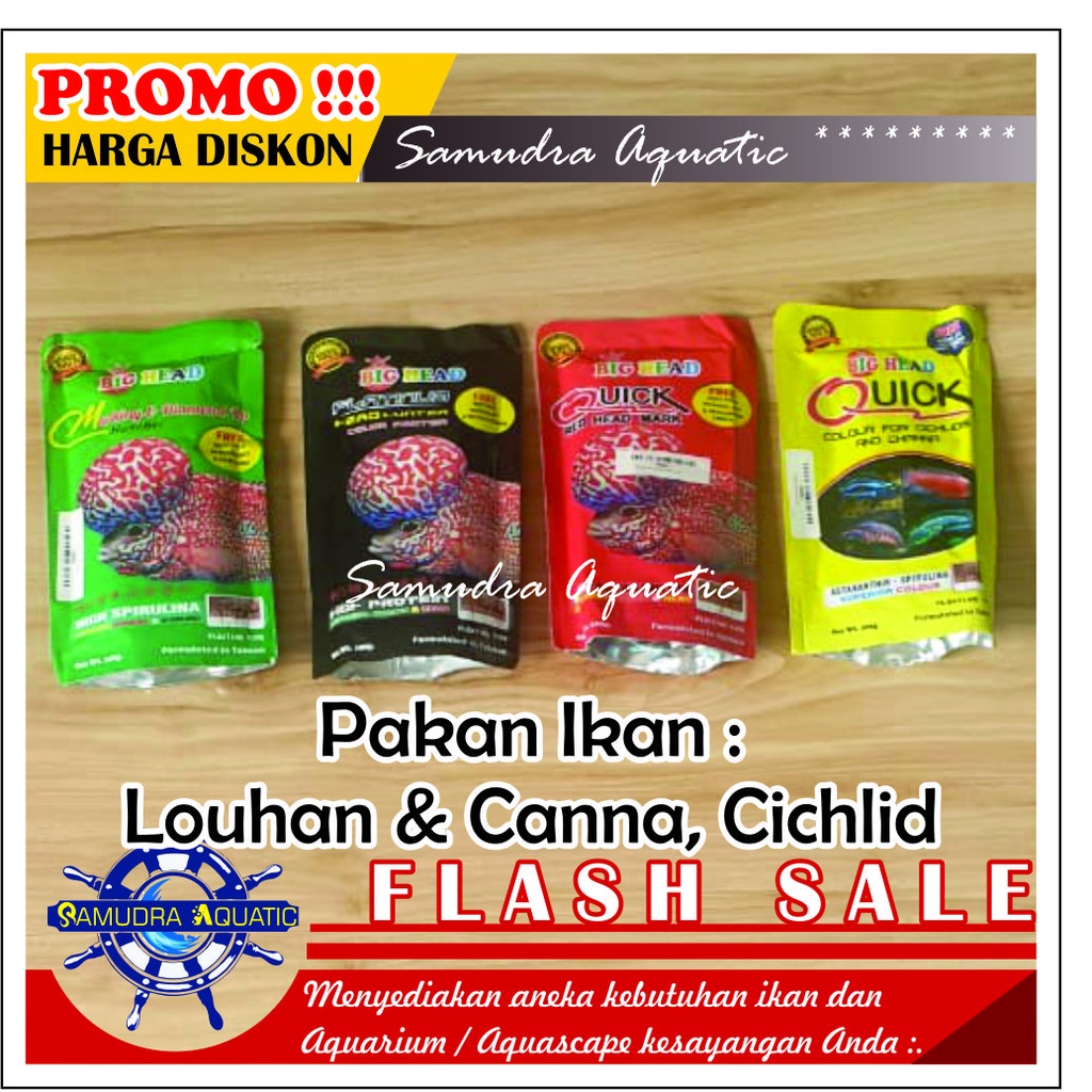 Pakan BIG HEAD OKIKO 100gr, Pakan LOHAN LOUHAN, Pakan CHANNA CANA CICHLID, Pelet Pakan Makankan Ikan Hias
