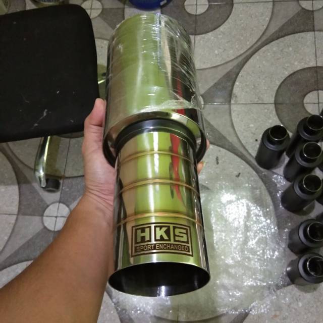 Knalpot mobil HKS ujung las argon