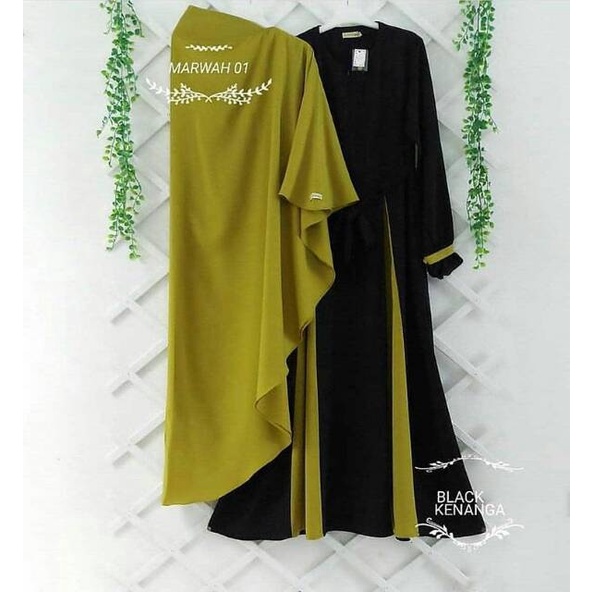 Gamis syar'i termurah/ Baju muslim dewasa terlaris / MARWAH / COD