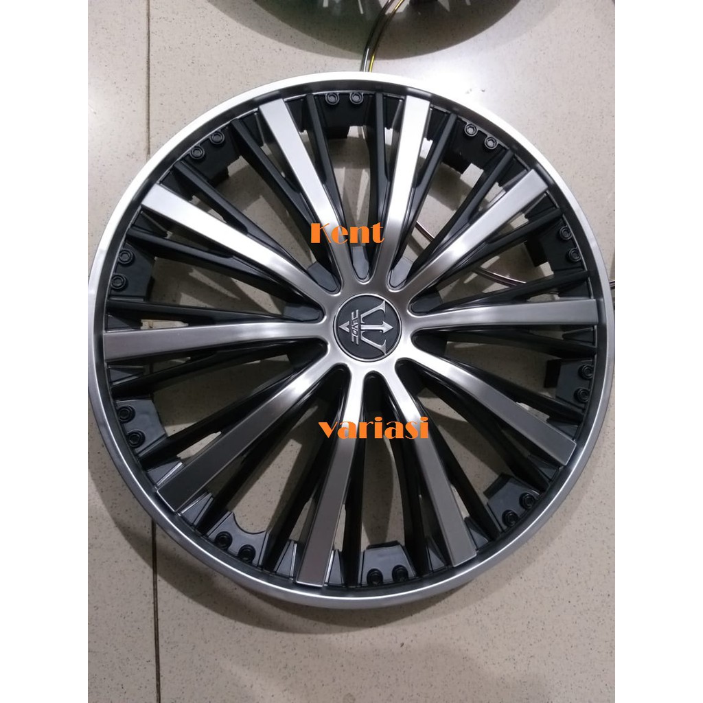 Dop Roda Mobil Ring 13&amp;14 Sport Wheel Silver Black Universal