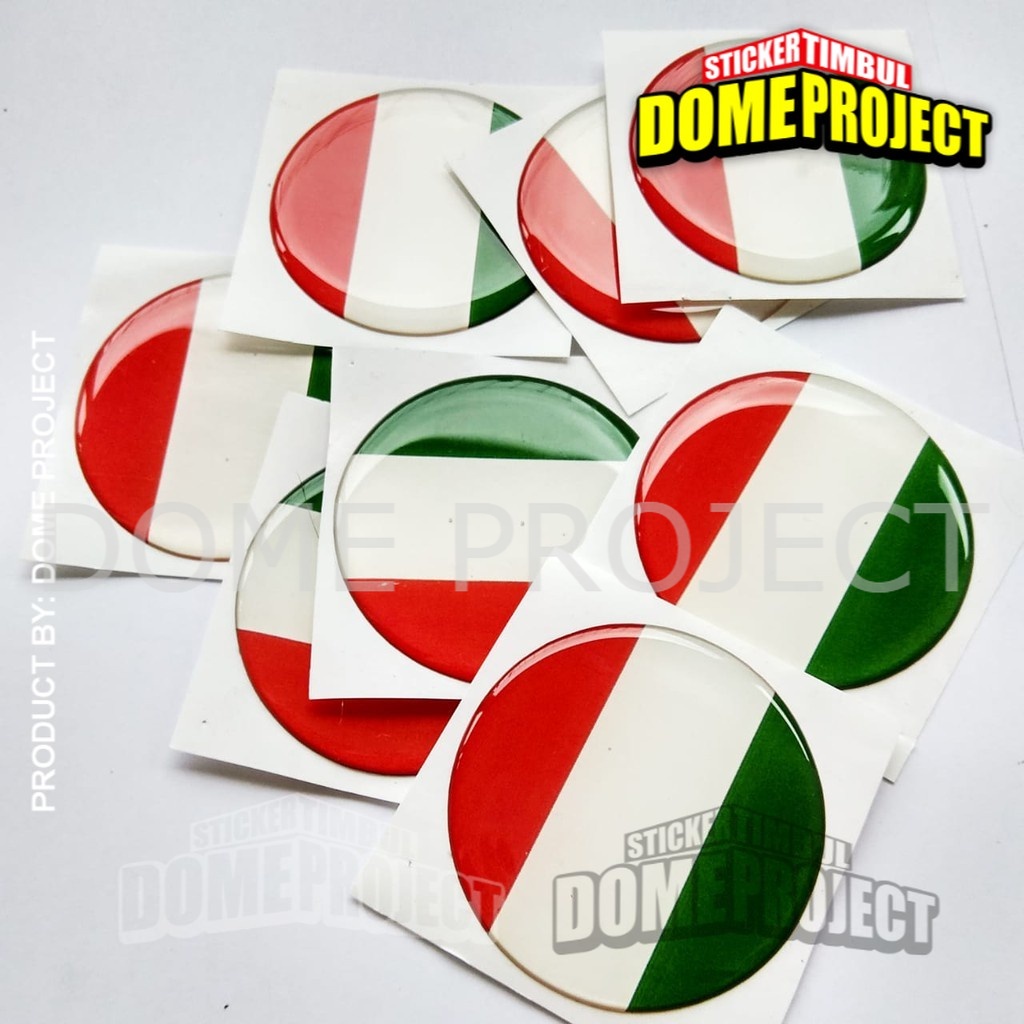 STIKER ITALI MOTOR TIMBUL EMBLEM BENDERA ITALY STICKER MOBIL