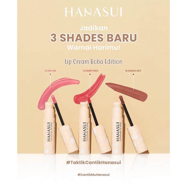 HANASUI lip cream boba edition - brown sugar - salted caramel - forest berry