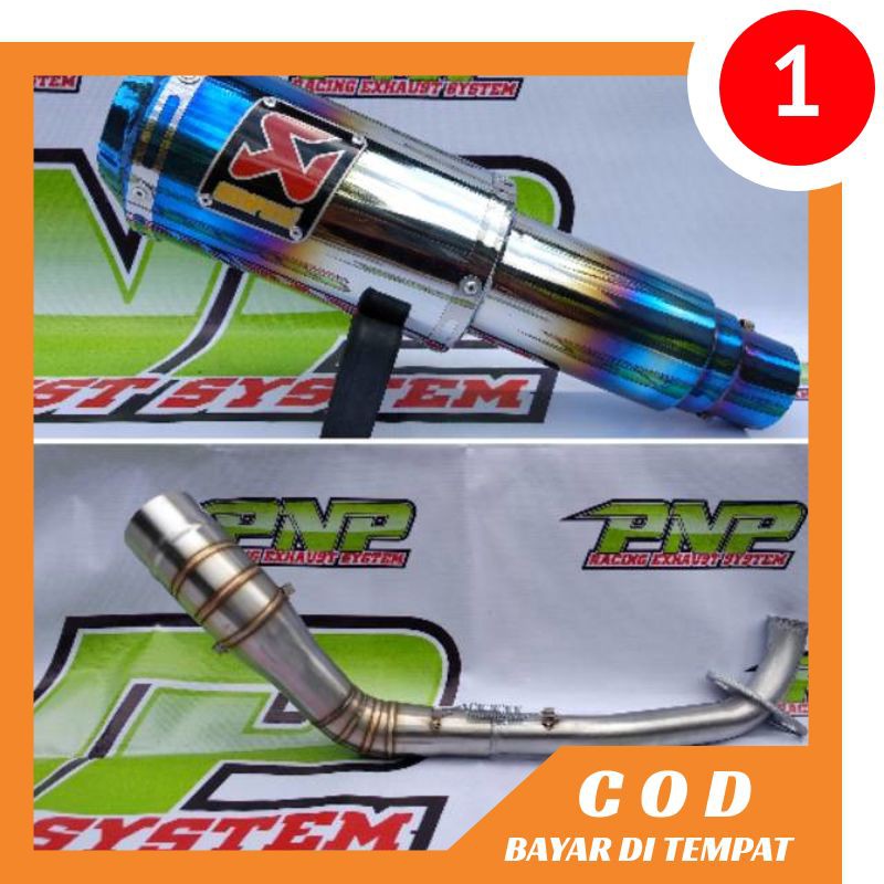 Knalpot Racing Akrapovic Gp M1 blue fire Fullsystem NMAX/AEROX/VARIO/BEAT/MIO DLL
