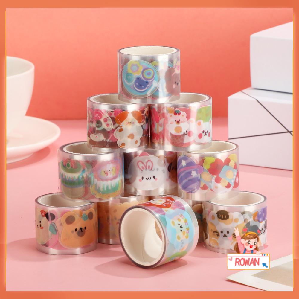 Stiker Pita Perekat Motif Bunga Hewan Kawaii Untuk Dekorasi Scrapbook