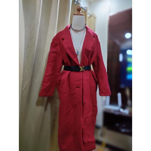 LONG COAT WOLL MERAH JUMBO