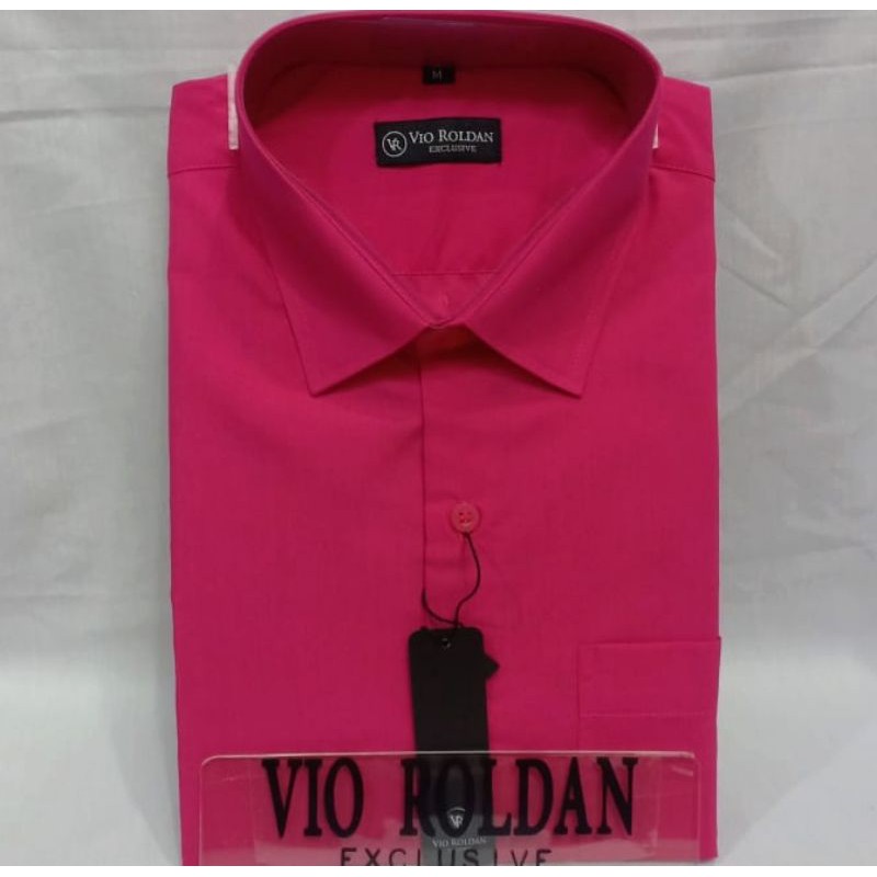 Kemeja Polos Kemeja Formal Kemeja Katun Kemeja Pria FUCHSIA