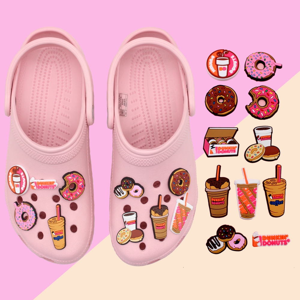 New Hot Bentuk donat Jibbitz shoe charms Bahan DIY untuk menghias sepatu Crocs Pin Lubang Sepatu sandal decorate accessories
