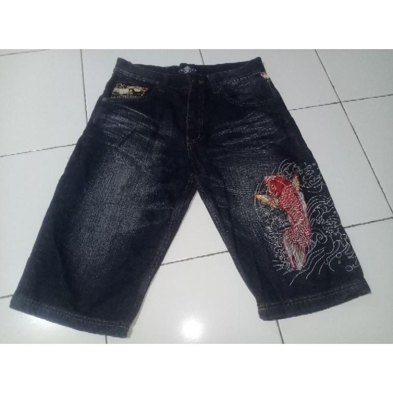 Celana Jeans Sukajan Ikan Koi