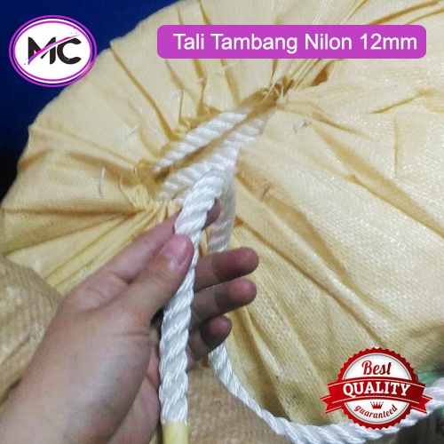 Tali Tambang Besar Nilon Nylon Rope 10mm 12mm 14mm Pengikat Barang Putih Halus Qualitas Eksport Tali Kapal Ikat Sapi Lembu Domba Kambing Kerbau