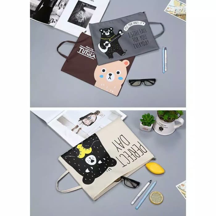 

Pouch Bag/Tas Buku & Alat Tulis/Creative FunBag/Bag Portable A4 File