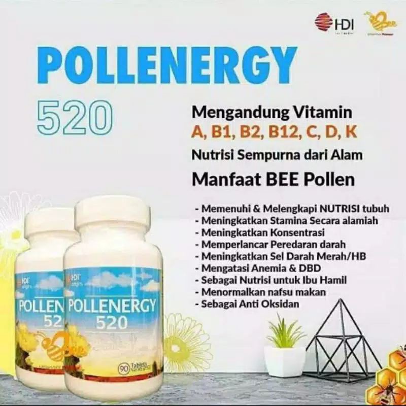 pollenergy 520 di jamin asli HDI 100% original bisa bayar di tempat.COD