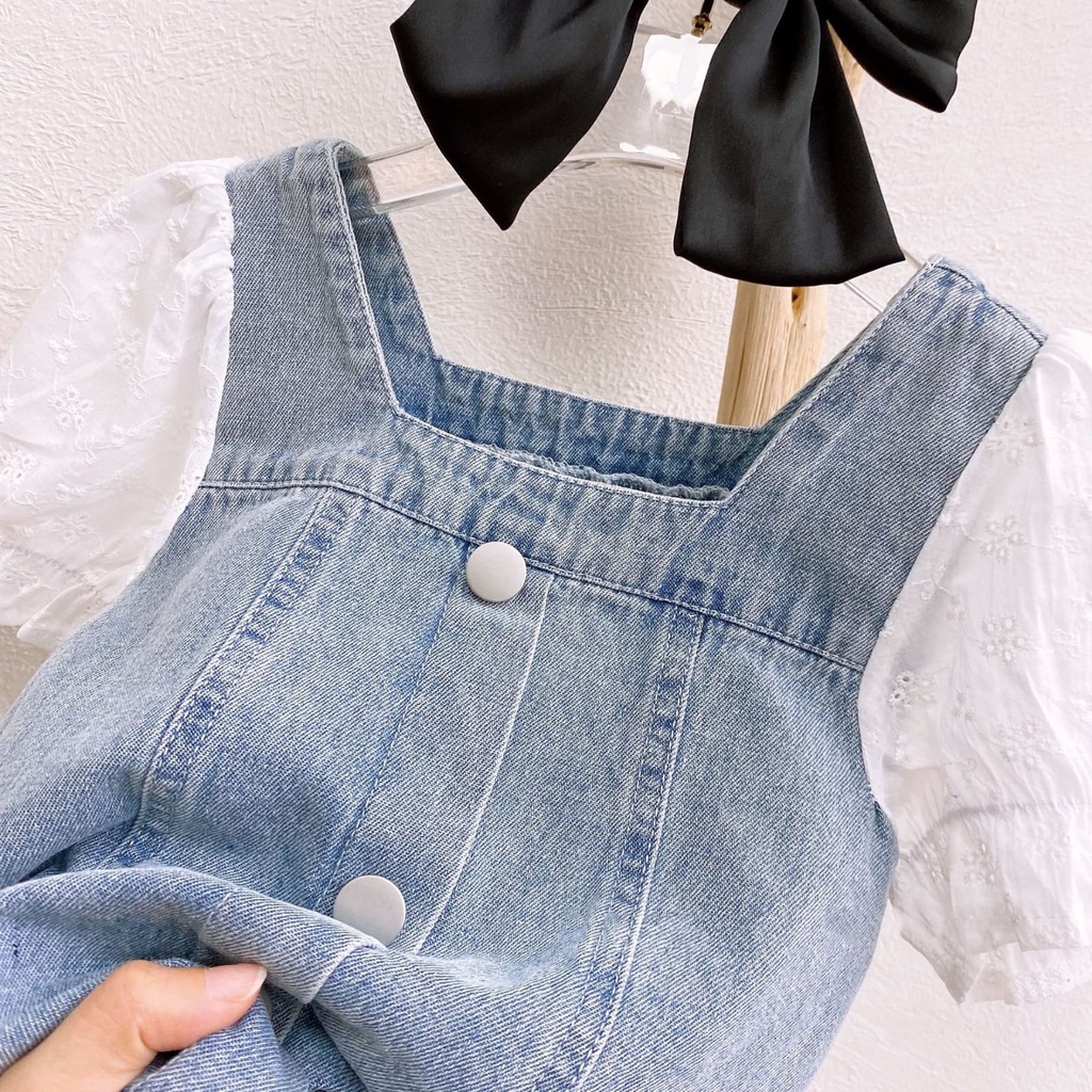 Dress Anak Perempuan Semi Jeans Baju Anak Import Ukuran 100-140 Usia 3-6 Thn