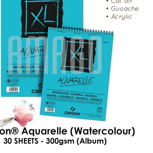 

❁ CANSON XL - AQUARELLE - 30 SHEETS - A3 - 300G (ALBUM) - 400039171 ➢