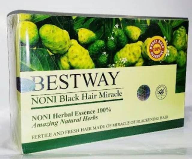 SACHET!!! BESTWAY Noni Hair Miracle Shampo Semir Penghitam Pewarna Rambut Uban BPOM Ecer