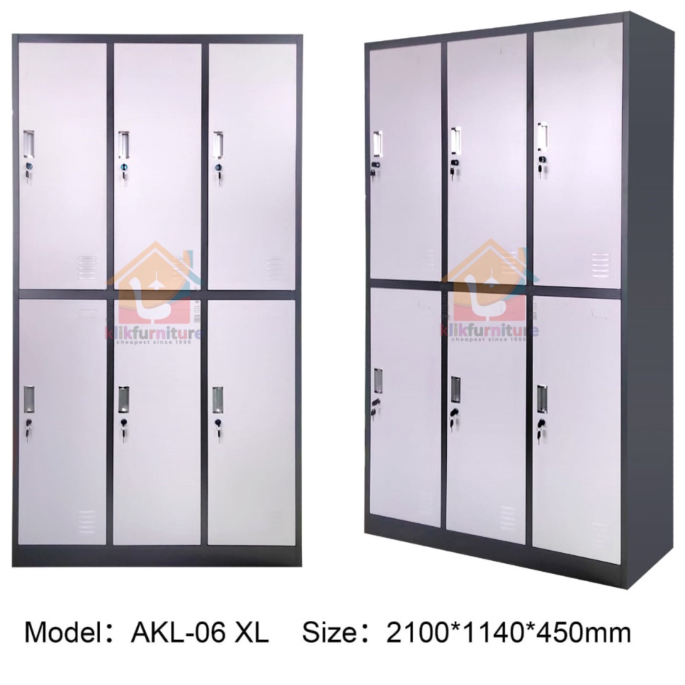 Loker Besi 6 Pintu JUMBO XL AKL 06 Ada Gantungan Baju