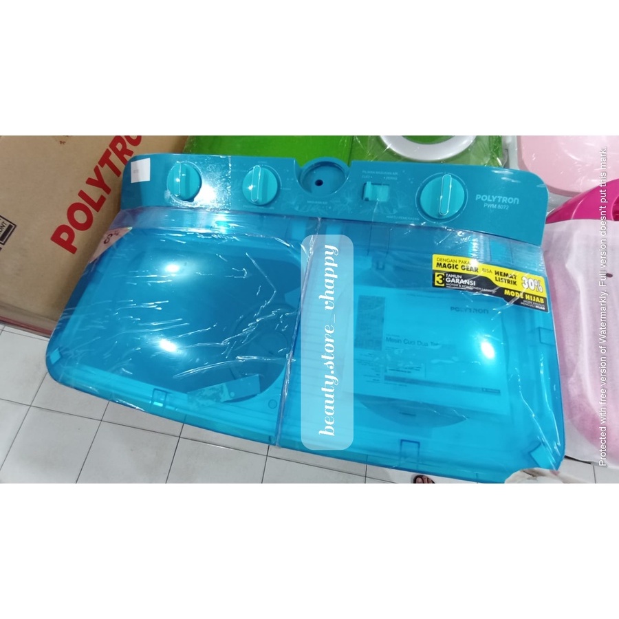 Mesin Cuci 2 Tabung POLYTRON PWM 8072 8 KG HIJAB Low Watt Garansi Resmi Khusus Jawabarat Jabodetabek (Kota bandung dan Cimahi Bisa COD)