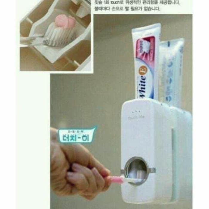 Dispenser Odol Touch Me Pencetan Tempat Sikat Gigi Gantung Tooth Paste