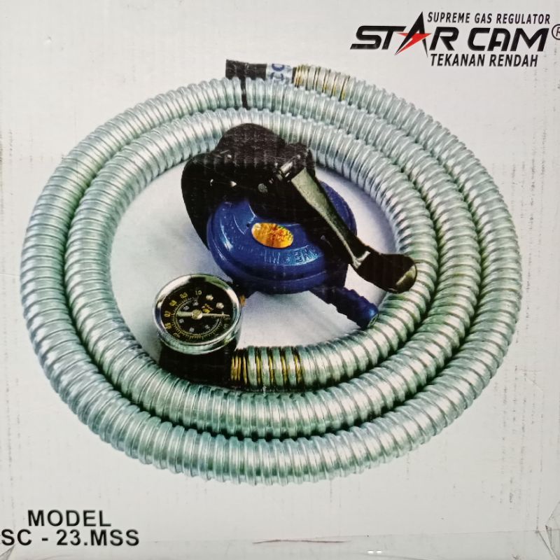 Set Selang gas STARCAM+kepala meter -regulator gas set -set kepala gas dan selang-STARCAM