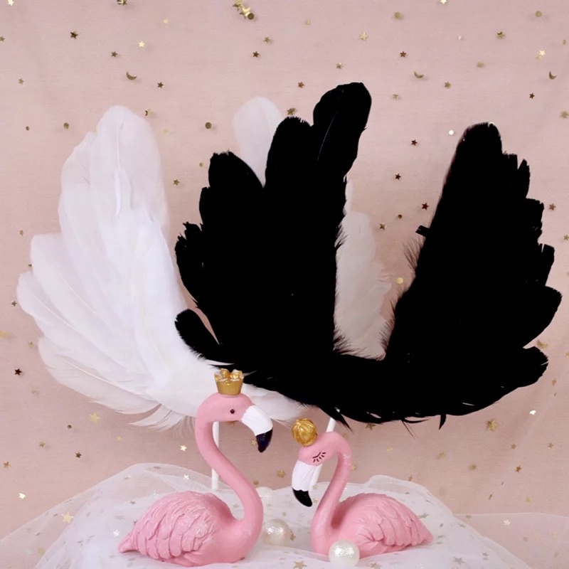 Topper Kue Sayap Bulu Angsa Malaikat / Cake Topper Wing Wings Angel / Hiasan Kue Dekorasi Kue Sayap