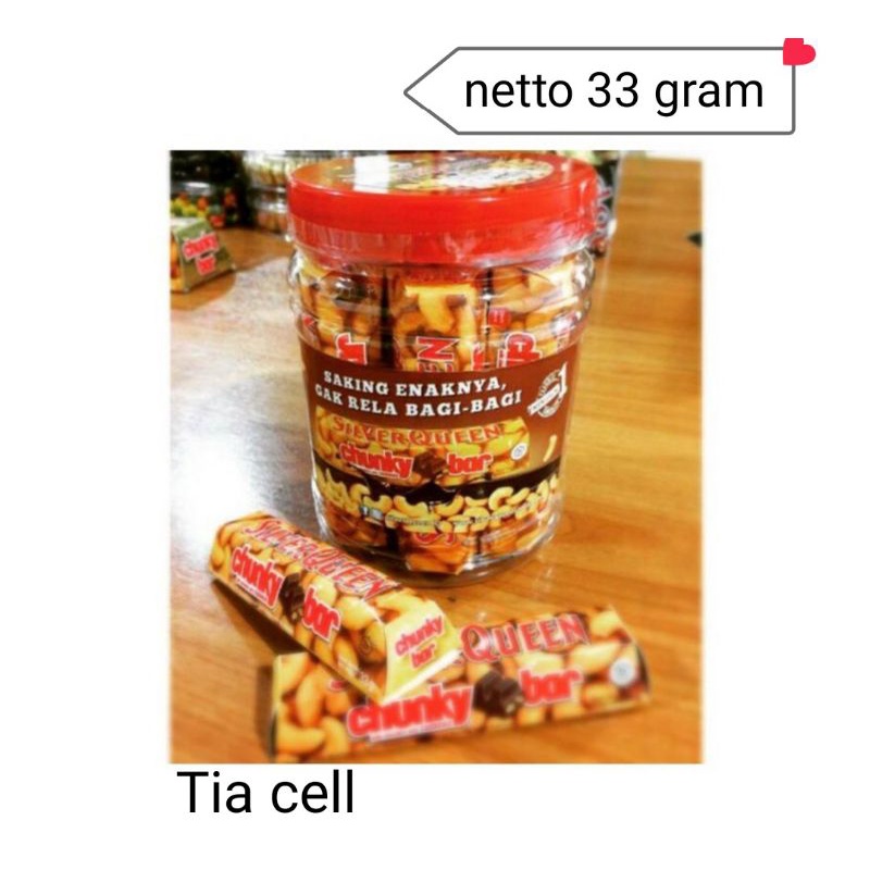 

seleverqueen chunky bar netto 33 gram harga per pic 7850