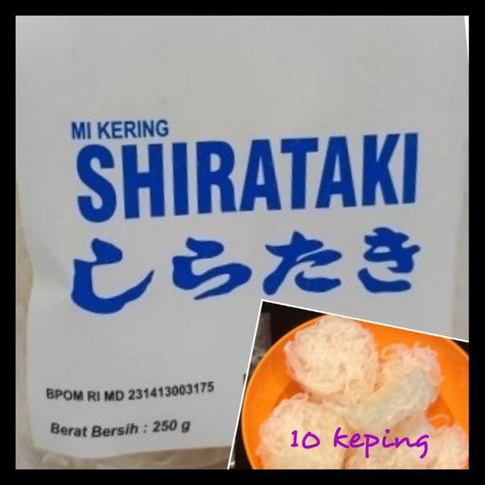 

LANGSUNG ORDER SAJA LOW CARBS DRY SHIRATAKI 250GR ISI 10KEPING MIE SHIRATAKI KERING
