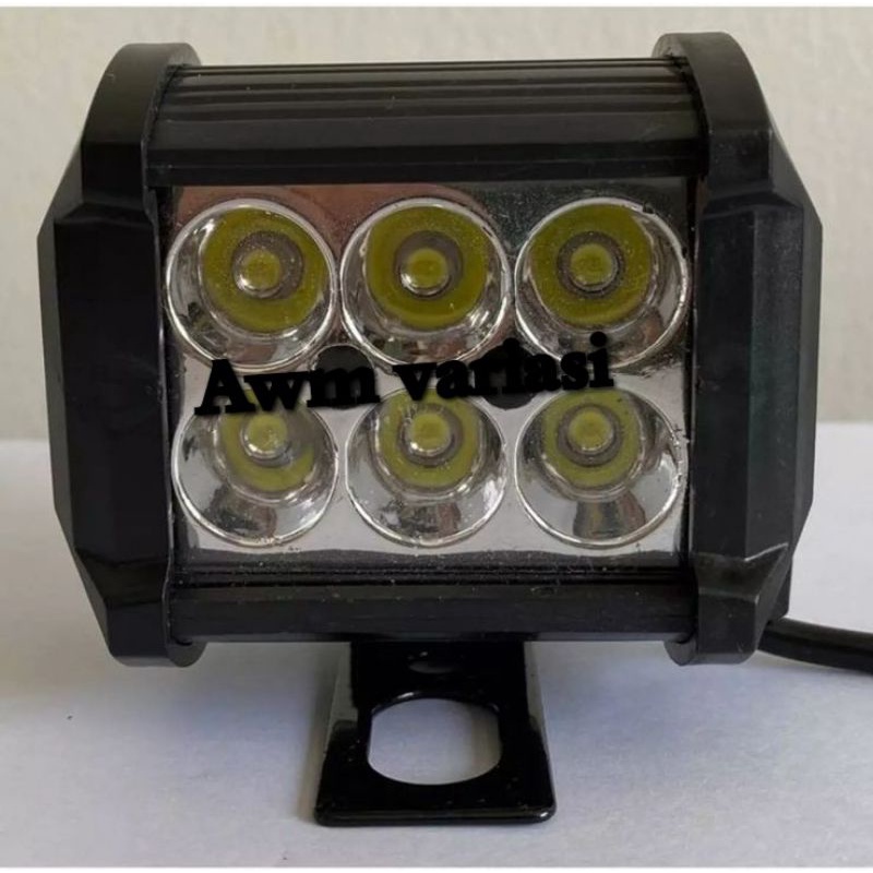 Lampu tembak sorot led cree cwl 6 mata mini 18 watt motor mobil