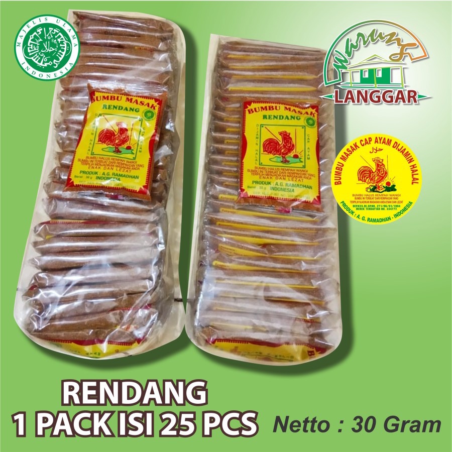 

Bumbu Masak Rendang 30 gram 1 Pack isi 25 Bungkus (Fresh Pabrik)