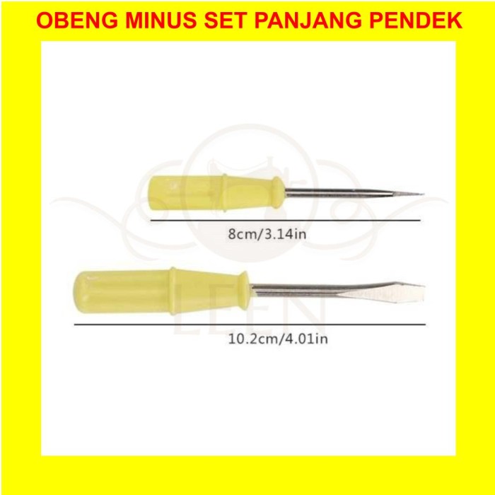 Obeng Minus Set Panjang Pendek Tiang Jarum Mesin Jahit No 140 141 LEEN