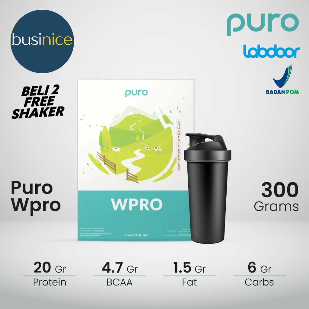 PURO Wpro Whey Protein 300 Gram BPOM Halal