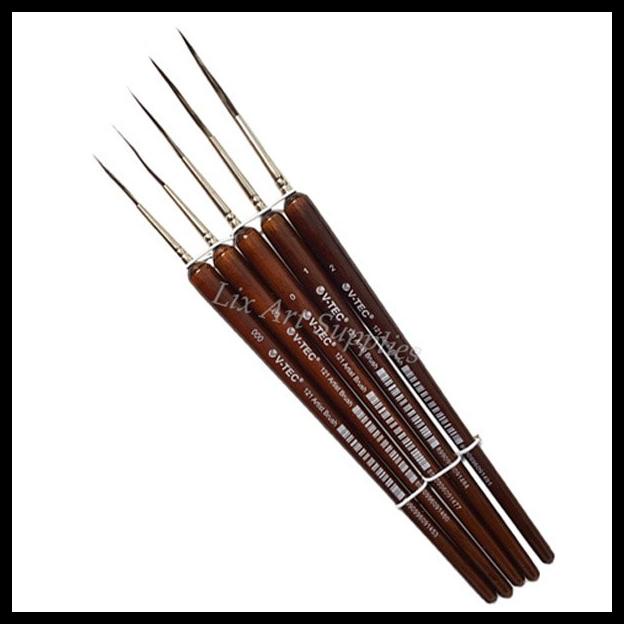 

V-Tec Script Liner Brush Vt-121 Set 5 / Kuas Lukis Set 5