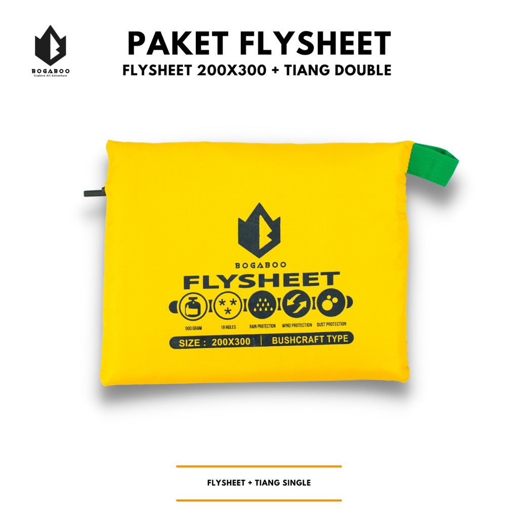 Bisa COD Paket Tiang Double Flysheet + Flysheet 2 X 3 - Econopack Pole