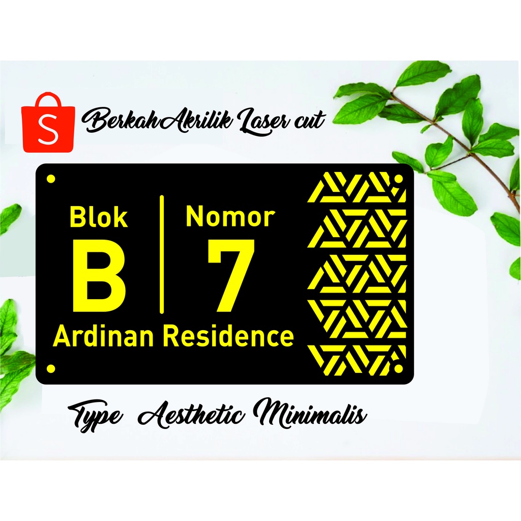 Papan NOMOR RUMAH | No rumah acrylic  akrilik type aesthetic minimalis modern 30 cm x 18 cm