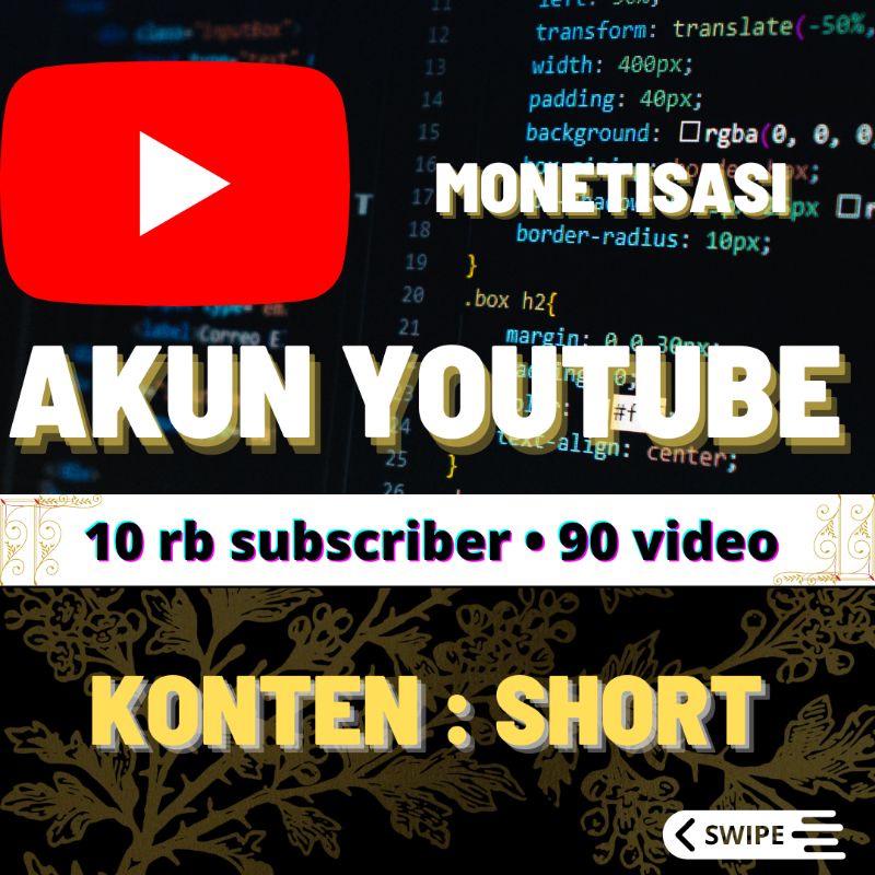 AKUN YOUTUBE 10.000 SUBSCRIBER AKUN TAHUN 2021