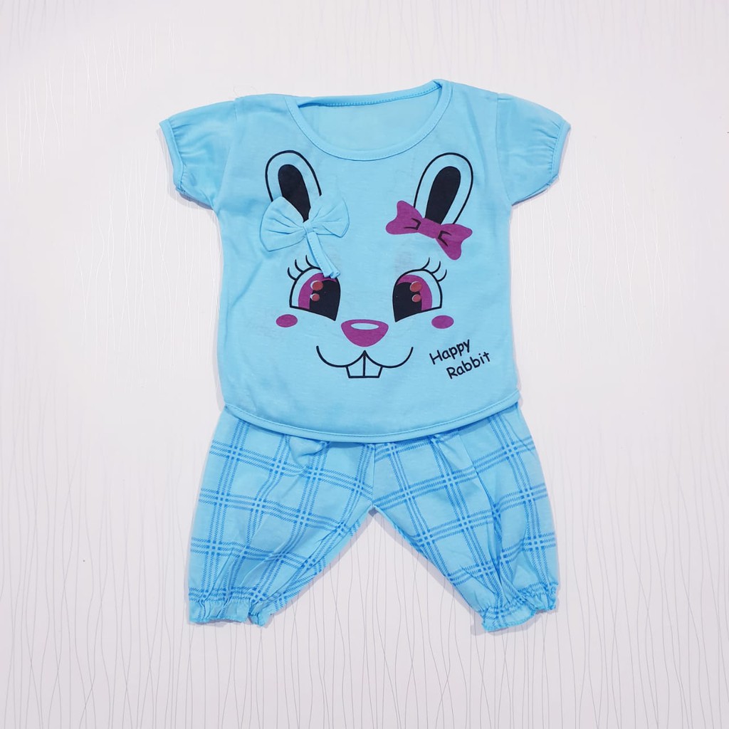 setelan anak perempuan usia 0-12 bulan joger bunny baju bayi