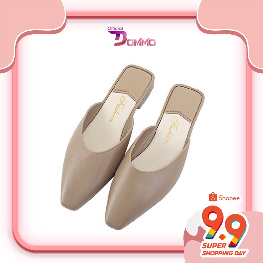 [IMPOR] DOMMO - D5049 Sandal Baotou wanita tumit rendah sandal datar flatshoes wanita