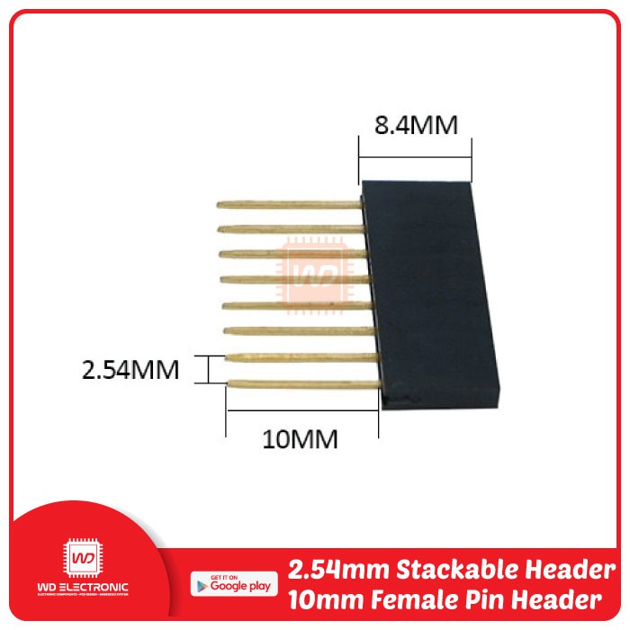 Stackable header Arduino 2.54mm Pin Header Female Long 10mm