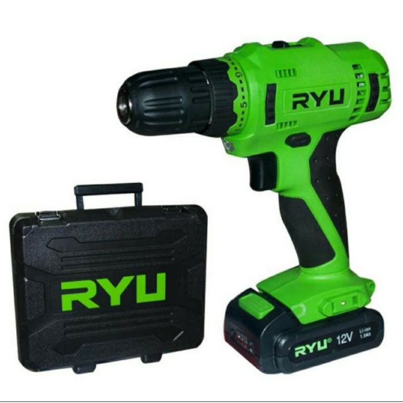 RYU MESIN BOR BATERAI CORDLESS RYU RCD 12V (2 BATERAI)