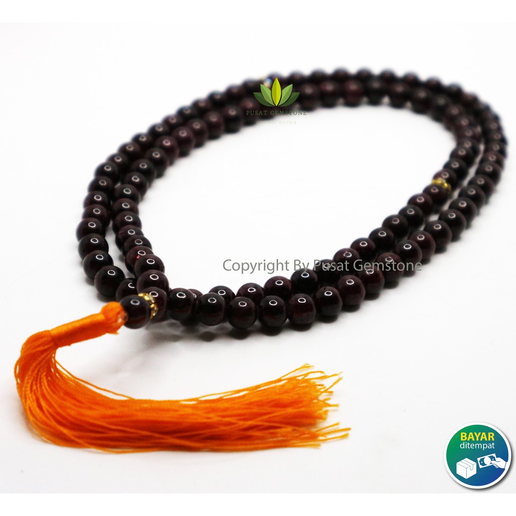 Tasbih Batu Garnet Asli Natural 99 Butir