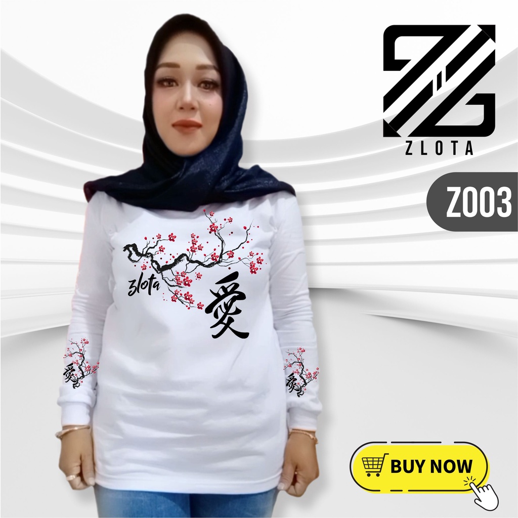 01ZLQ Zlota 2022 Kaos Wanita Lengan Panjang Premium 2022 Zlq Korea Original Warna Lilac Merah Navy O