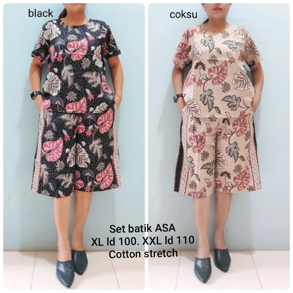 pakaian wanita setelan kulot batik ASA
