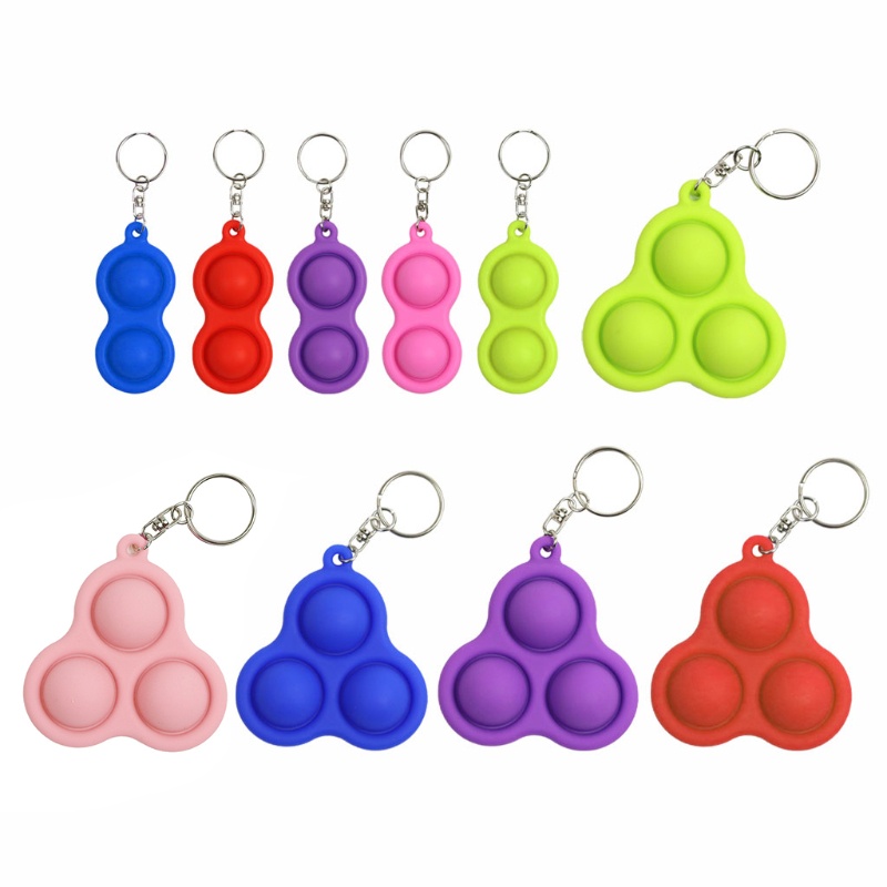 SIY  Simple Dimple Toy Stress Relief Hand Fidget Toys Keychain For Kids Adults Anxiety Autism Pressure Reliever Keychains