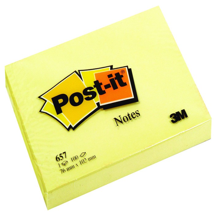 

POST IT 3M 657 | STICKY NOTES | MEMO TEMPEL |76MM X 101MM