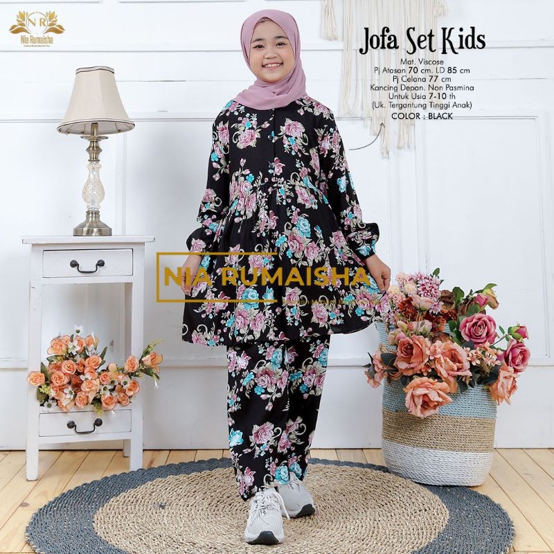 Setelan Anak #1 Motif Polsa / Falfa / Mia Rainbow / Gaida / Granada / Grenty / Shafa / Nagita / Metta / JK / Leopard / Khaula / Joela / Jihan / Jannah / Rasya / Rose / Jofa / Rinaya / Jannati / Ulfa / Moza Original Nia Rumaisha-Jofa set kids