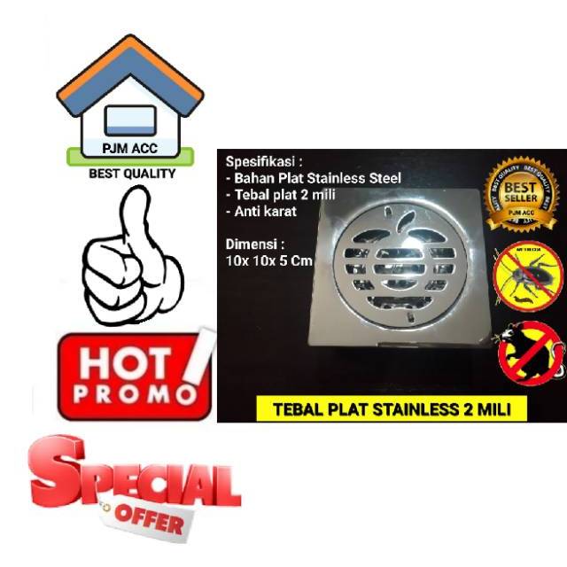 Floor Drain Anti Bau | Floor Drain Anti Serangga | Floor Drain Anti Kecoa Stainless Steel ATP