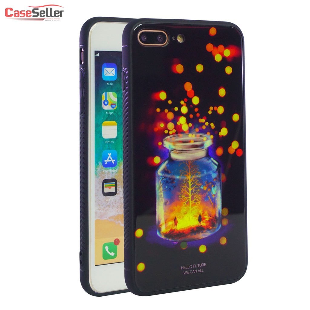 CaseSeller-Casing Case Xiaomi 6A | Note 5 PRO | Note 6 PRO || Hardcase Glass Case Glow