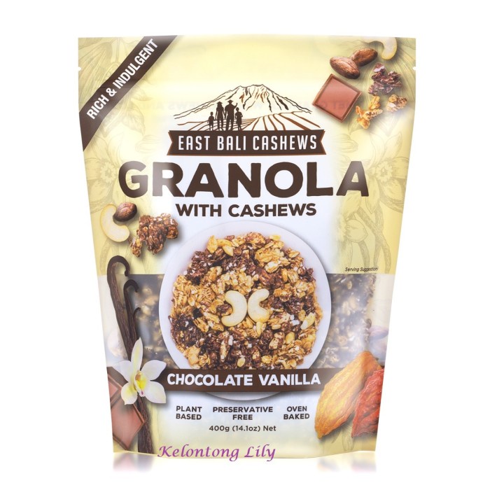 

Jual Granola East Bali Cashews Chocolate Vanila & Coconut Banana 400 Gr - Choco Vanilla