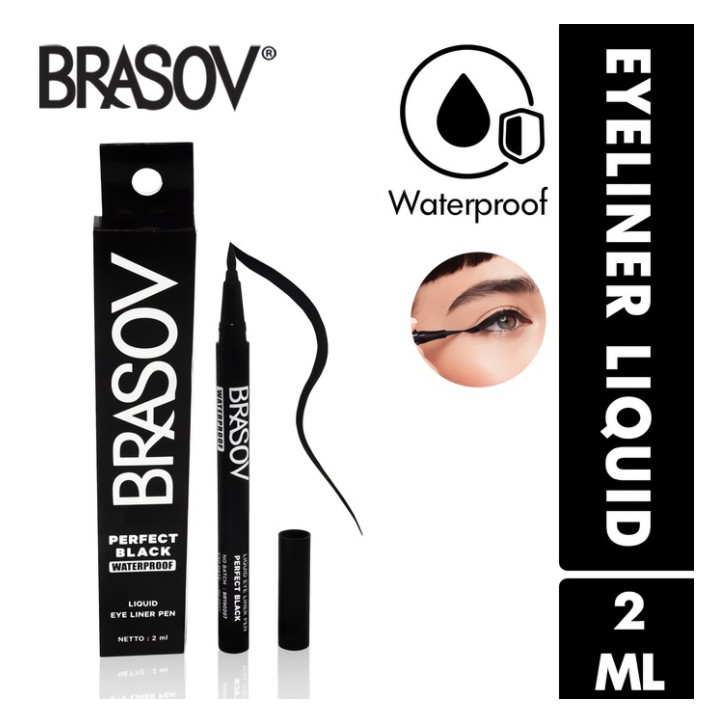 BPOM Pulpen Eyeliner Netto 2 ML Perfect Black Waterproof XX-CT Hitam - BRASOV [A-27]