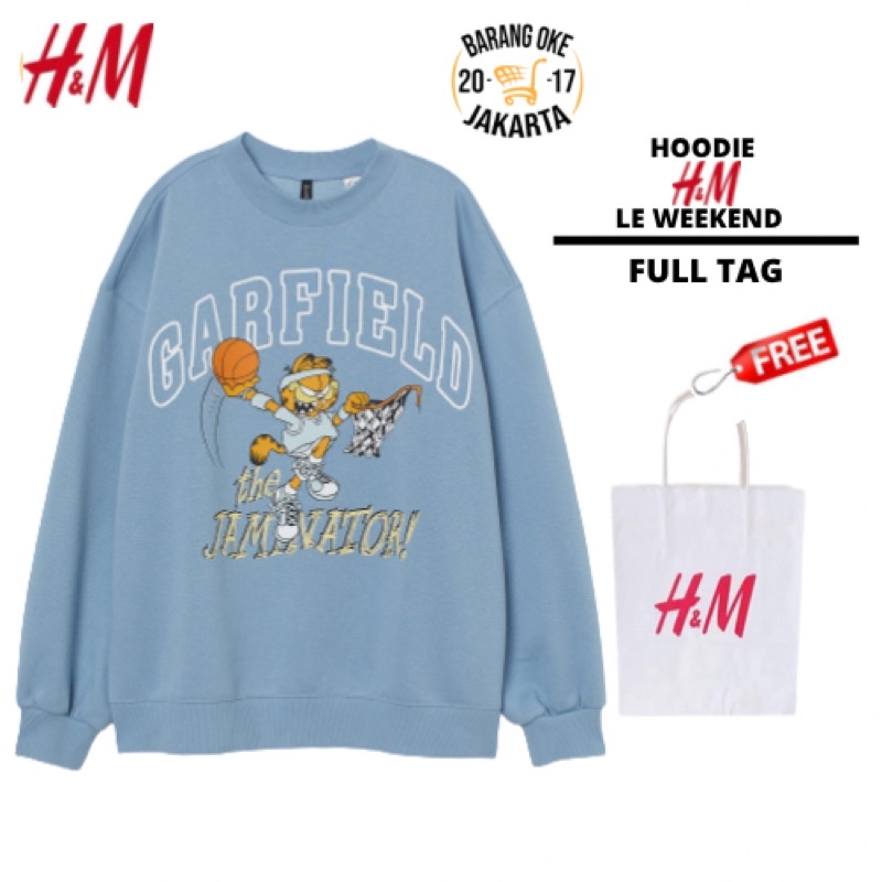 COD 9.9 Crewneck Sweater HnM Garfield Jaminator Sky Blue Pria Wanita Jaket Unisex H&amp;M Cowok Cewek Full Tag