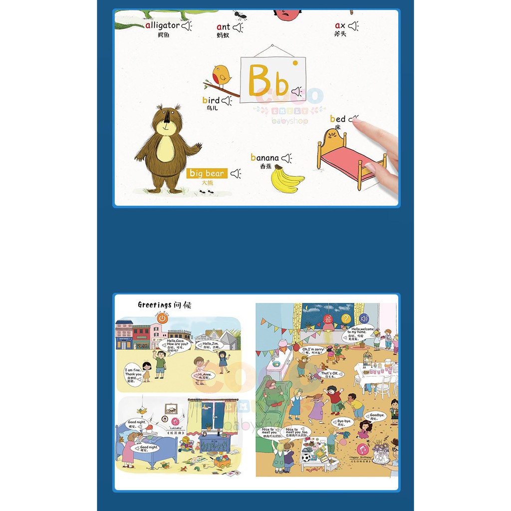 Ready Stock Buku Edukasi Anak Bilingual Sound Book CHILDREN'S ENGLISH READING Mandarin Inggris