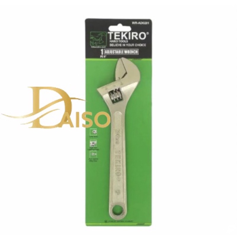 TEKIRO Kunci Inggris 8 inch 200mm / Adjustable wrench 8” / Alat perkakas